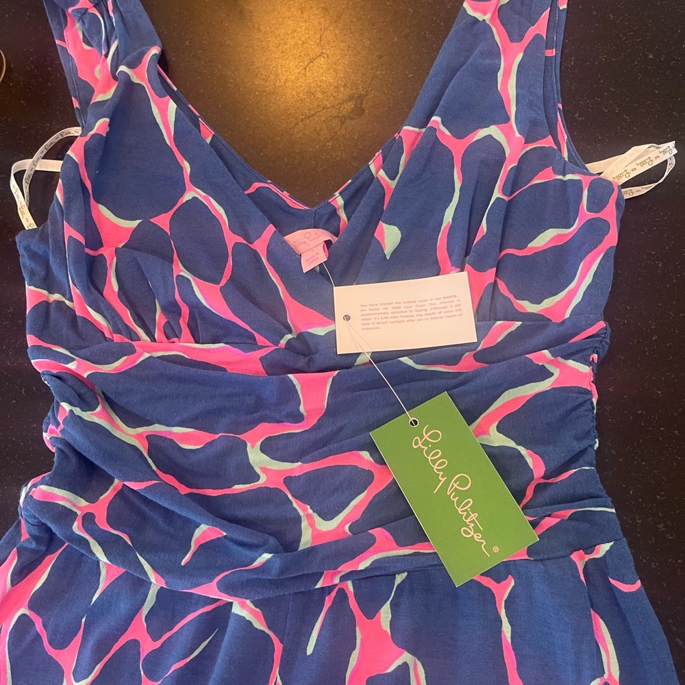 Lilly Pulitzer Navy Pink & Mint Wide-Leg Jumpsuit